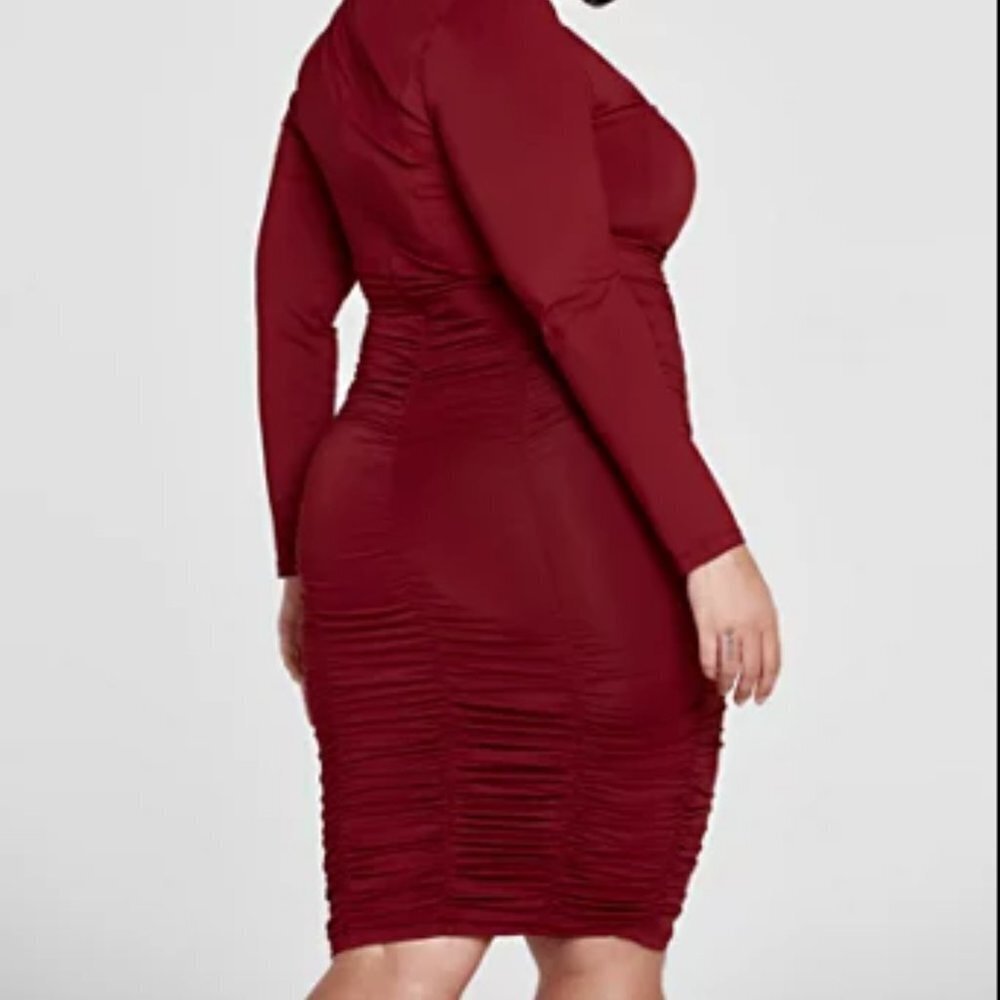 #16❤️ NWOT FASHION TO FIGURE Yara Cutout Ruched Dress
